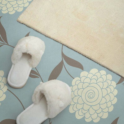 Vinyl wandpaneel Bloemenmotief met groene bladeren