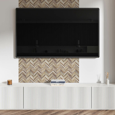 Zelfklevend wandpaneel Visgraatmotief van houten planken