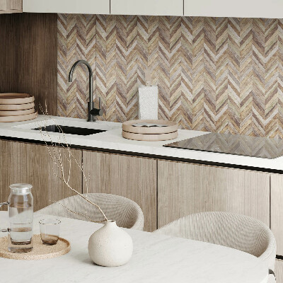 Zelfklevend wandpaneel Visgraatmotief van houten planken