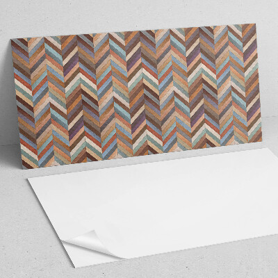 Zelfklevend wandpaneel Visgraatpatroon in houten stijl