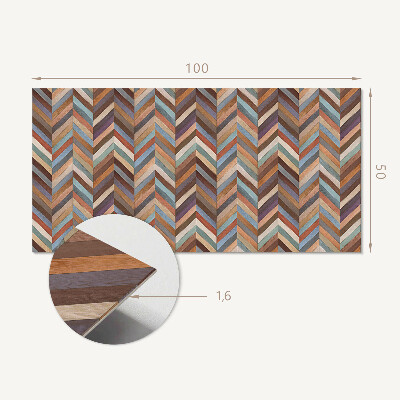 Zelfklevend wandpaneel Visgraatpatroon in houten stijl