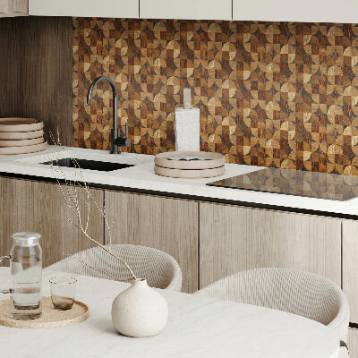 Zelfklevend wandpaneel Een patroon geïnspireerd op de geometrie van hout