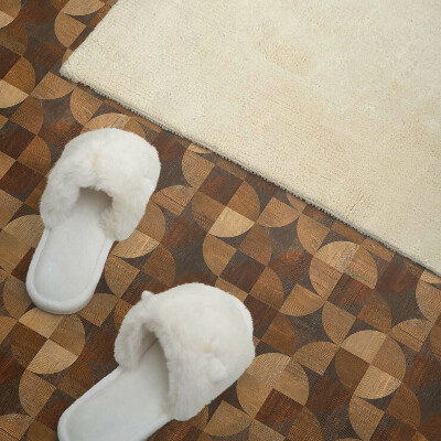 Zelfklevend wandpaneel Een patroon geïnspireerd op de geometrie van hout