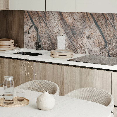 Vinyl wandpaneel Houtpatroon met tekeningen