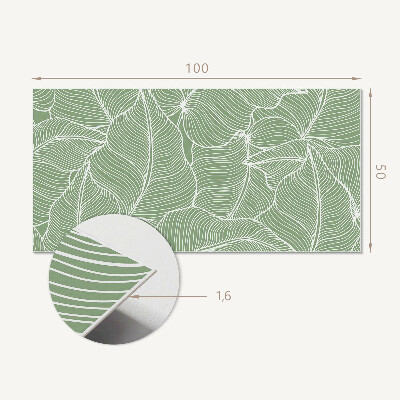 Zelfklevend wandpaneel Bladeren in een golvend ritme