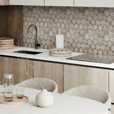 Vinyl wandpaneel Motief van een ronde houten pot