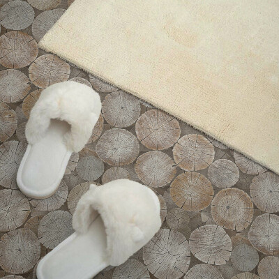 Vinyl wandpaneel Motief van een ronde houten pot