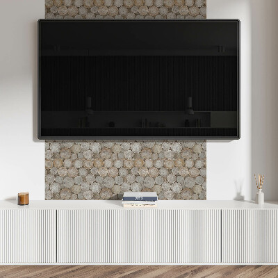 Vinyl wandpaneel Motief van een ronde houten pot