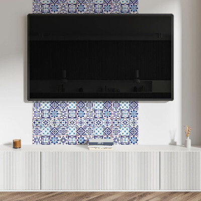 Vinyl wandpaneel Mozaïek met bloemendetails