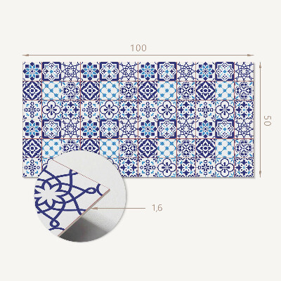 Vinyl wandpaneel Mozaïek met bloemendetails