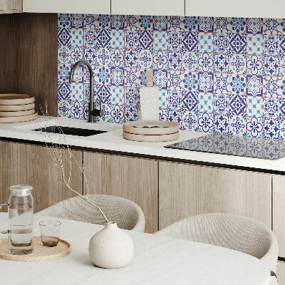 Vinyl wandpaneel Mozaïek met bloemendetails