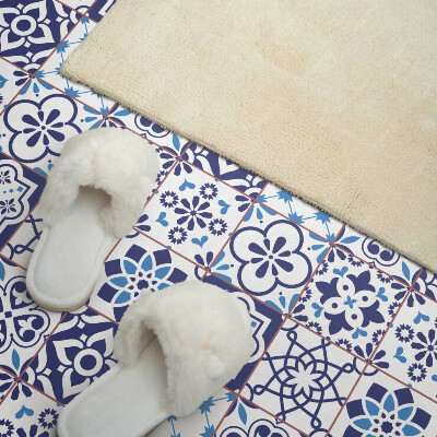 Vinyl wandpaneel Mozaïek met bloemendetails