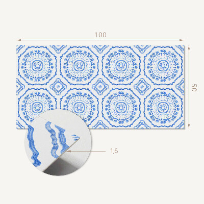 Wandpaneel pvc Bloemenmotieven in cirkels