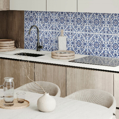 Vinyl wandpaneel Bloemenmotief met decoratieve elementen