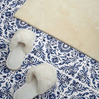 Vinyl wandpaneel Bloemenmotief met decoratieve elementen