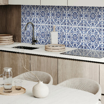 Vinyl wandpaneel Bloemenmotief met decoratieve elementen