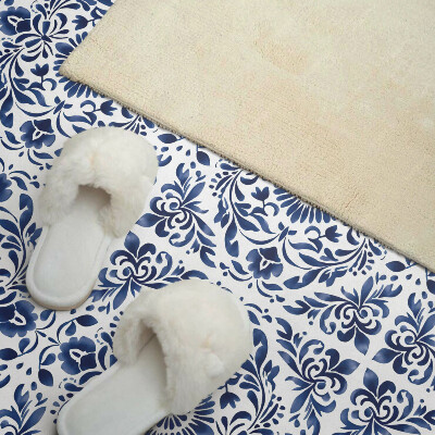 Vinyl wandpaneel Bloemenmotief met decoratieve elementen