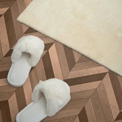 Wandpaneel pvc Visgraatmotief met houten accent