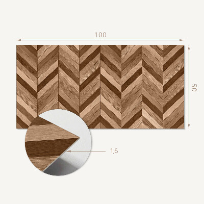 Wandpaneel pvc Visgraatmotief met houten accent