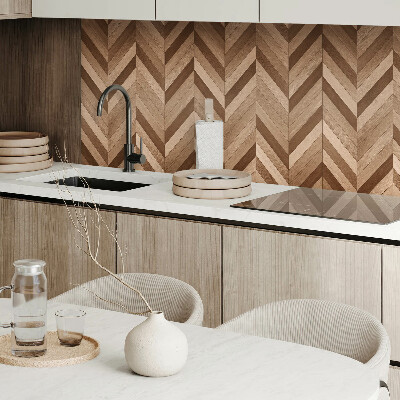 Wandpaneel pvc Visgraatmotief met houten accent