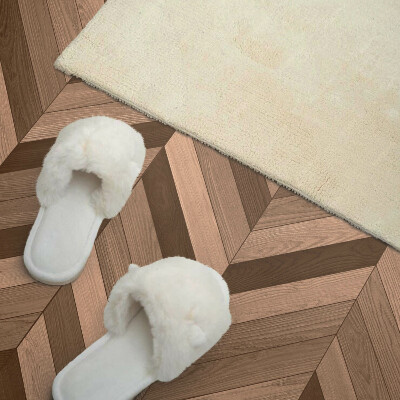 Wandpaneel pvc Visgraatmotief met houten accent