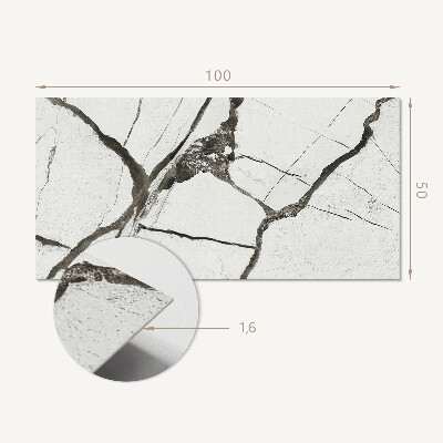 Zelfklevend wandpaneel Marmermotief met uitgesproken aderen