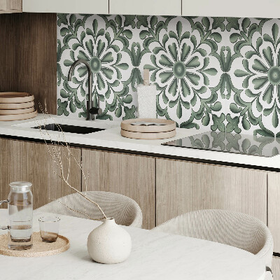 Zelfklevend wandpaneel Een plantenmotief in een cirkel