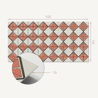 Zelfklevend wandpaneel Geometrisch ruitpatroon