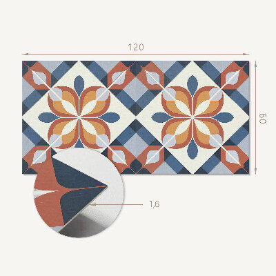 Vinyl wandpaneel Bloemmotief in geometrische stijl