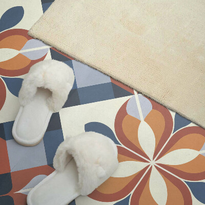 Vinyl wandpaneel Bloemmotief in geometrische stijl