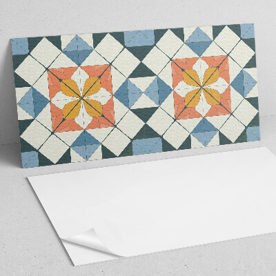 Wandpaneel pvc Bloemenmotief in geometrische vormen