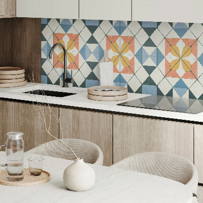 Wandpaneel pvc Bloemenmotief in geometrische vormen