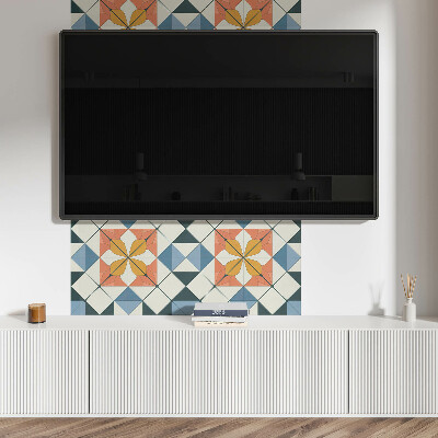 Wandpaneel pvc Bloemenmotief in geometrische vormen