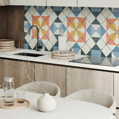 Wandpaneel pvc Bloemenmotief in geometrische vormen