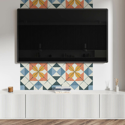 Wandpaneel pvc Bloemenmotief in geometrische vormen