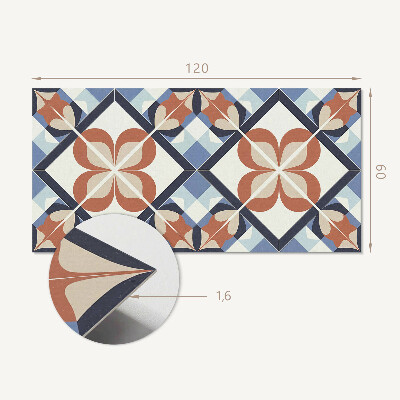 Zelfklevend wandpaneel Bloemenpatroon in symmetrische vormen