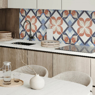 Zelfklevend wandpaneel Bloemenpatroon in symmetrische vormen