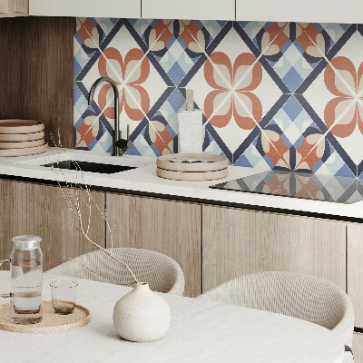 Zelfklevend wandpaneel Bloemenpatroon in symmetrische vormen