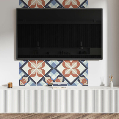 Zelfklevend wandpaneel Bloemenpatroon in symmetrische vormen