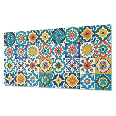 Vinyl wandpaneel Bloemen- en geometrische composities