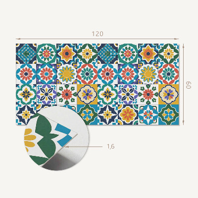 Vinyl wandpaneel Bloemen- en geometrische composities