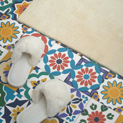 Vinyl wandpaneel Bloemen- en geometrische composities