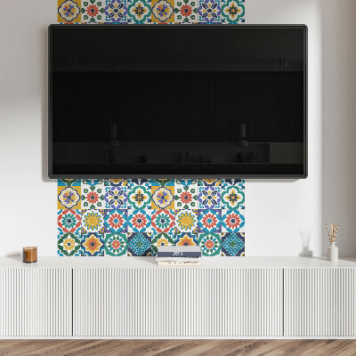 Vinyl wandpaneel Bloemen- en geometrische composities