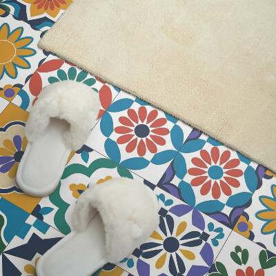 Vinyl wandpaneel Bloemen- en geometrische composities