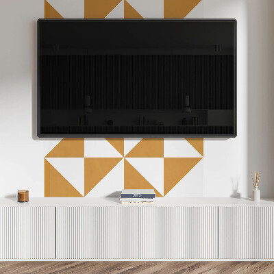 Zelfklevend wandpaneel Driehoekige patronen in vierkante kaders