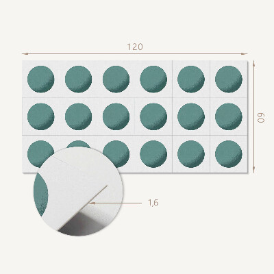 Vinyl wandpaneel Geometrische cirkels in een raster