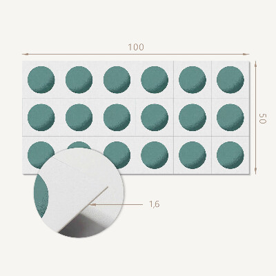 Vinyl wandpaneel Geometrische cirkels in een raster