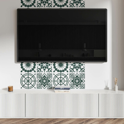 Zelfklevend wandpaneel Bloemen-geometrisch patroon