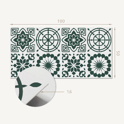 Zelfklevend wandpaneel Bloemen-geometrisch patroon