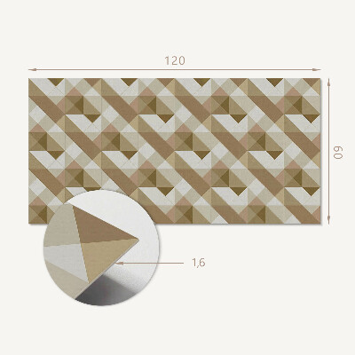 Zelfklevend wandpaneel Aardse vormen in een geometrische stijl